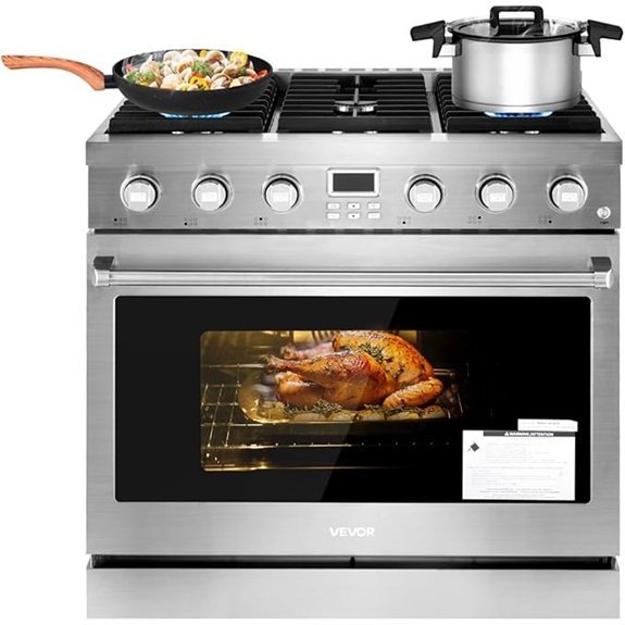 VEVOR 36-Inch Gas Range Oven with 6 Burners