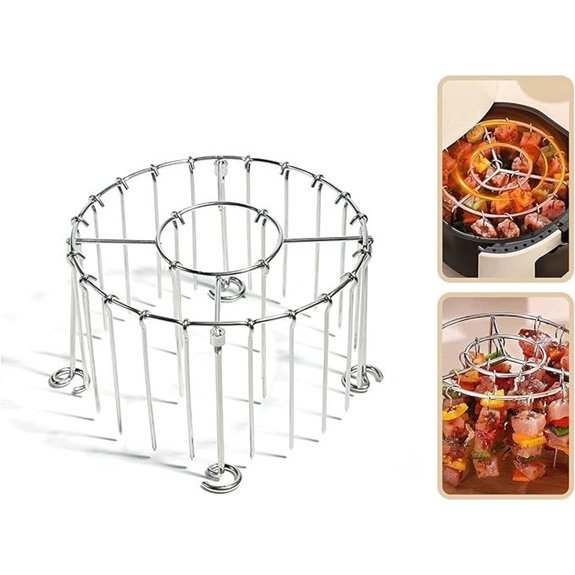 Air Fryer Grill Skewer Rack with 30 Meat Skewers