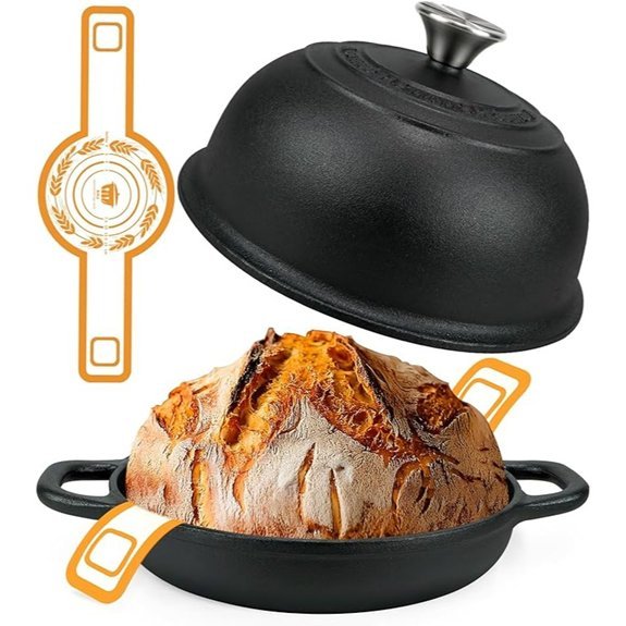 5QT Pre-Seasoned Cast Iron Dutch Oven for Baking