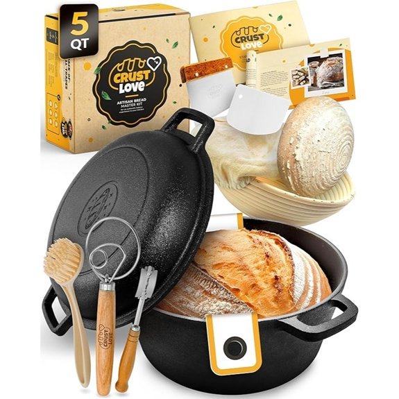 CRUSTLOVE Cast Iron Dutch Oven for Bread Baking