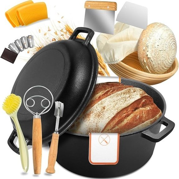 Cast Iron Dutch Oven for Bread Baking (5 QT)