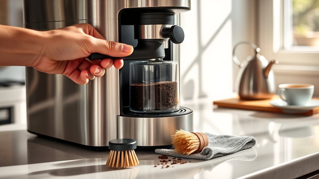 clean coffee maker grinder