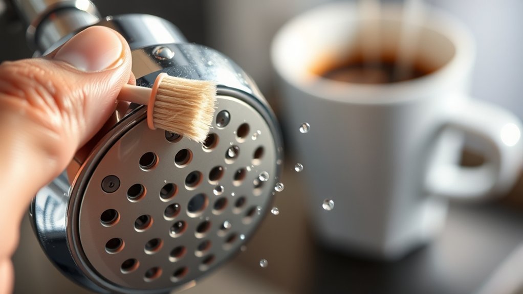 clean showerhead for better coffee