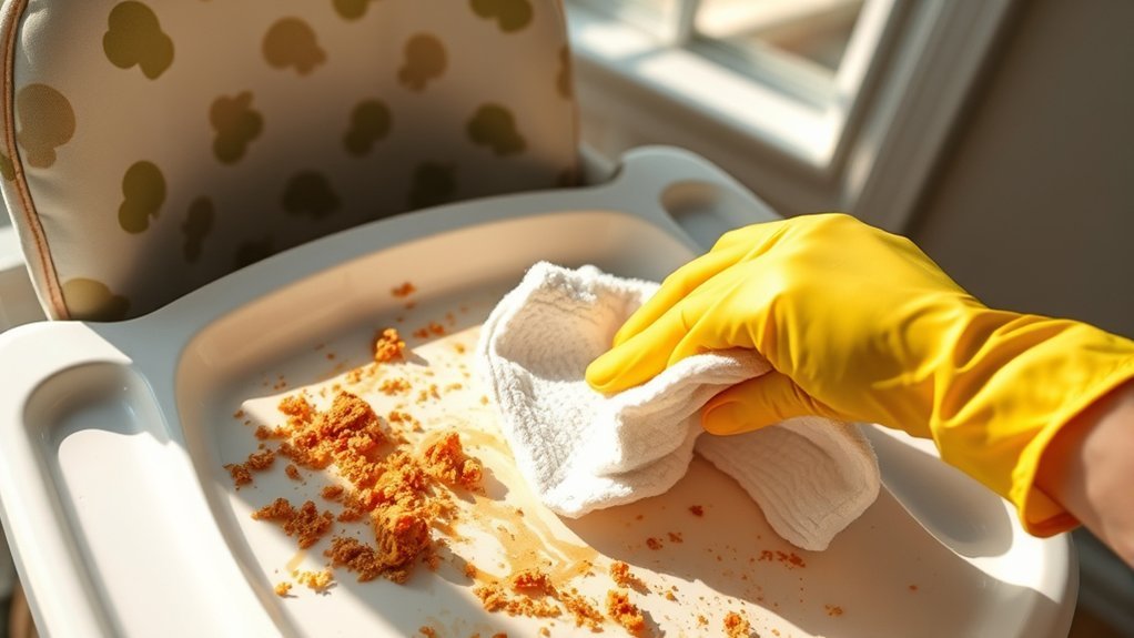 cleaning dried baby food