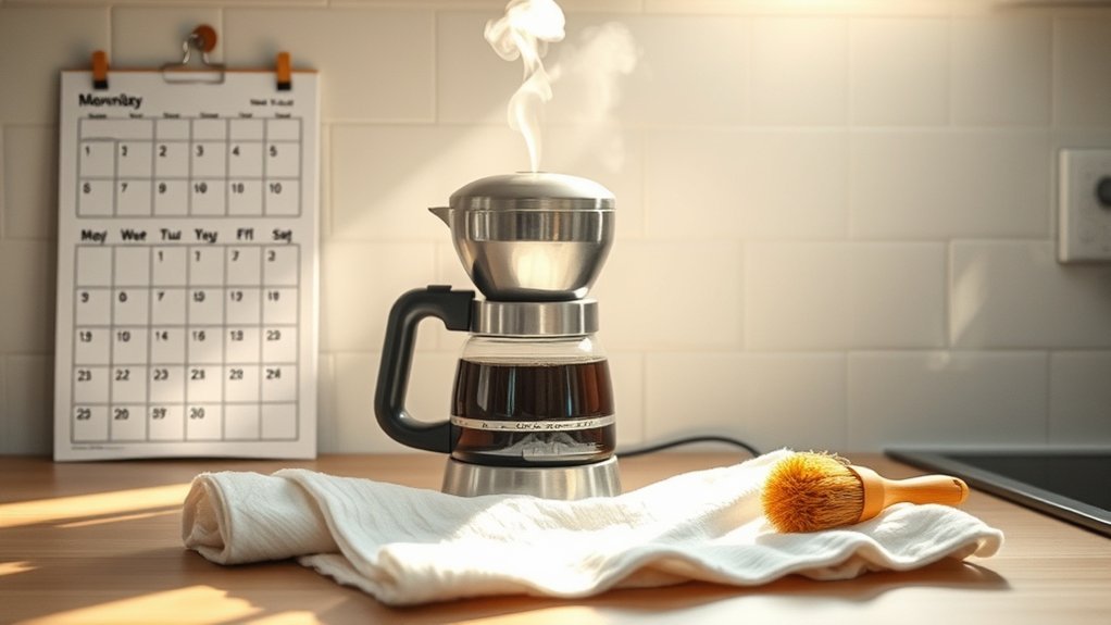 coffee maker cleaning schedule
