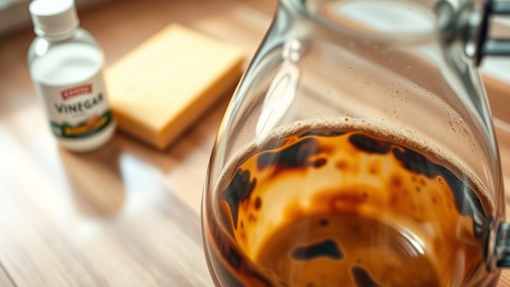 coffee stains and residue