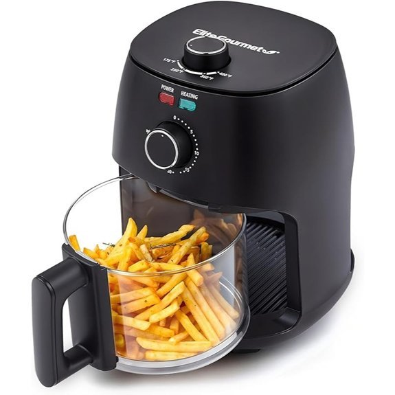 Elite Gourmet Glass Air Fryer 2.4Qt