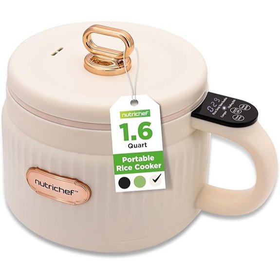 NutriChef 1.6 QT Portable Electric Rice Cooker