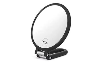 compact magnifying handheld mirror