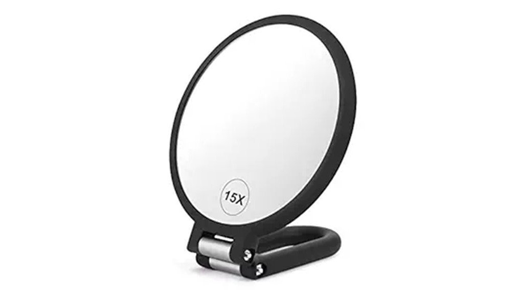 compact magnifying handheld mirror