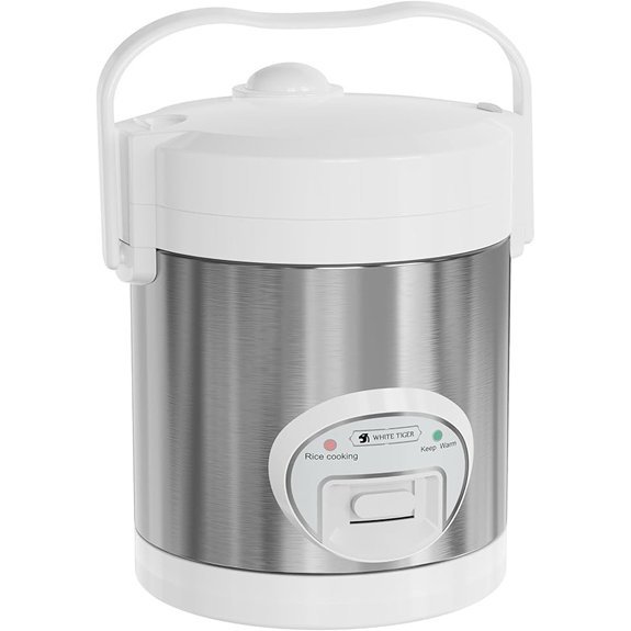 WHITE TIGER Mini Rice Cooker 1.5L for 1-4 People
