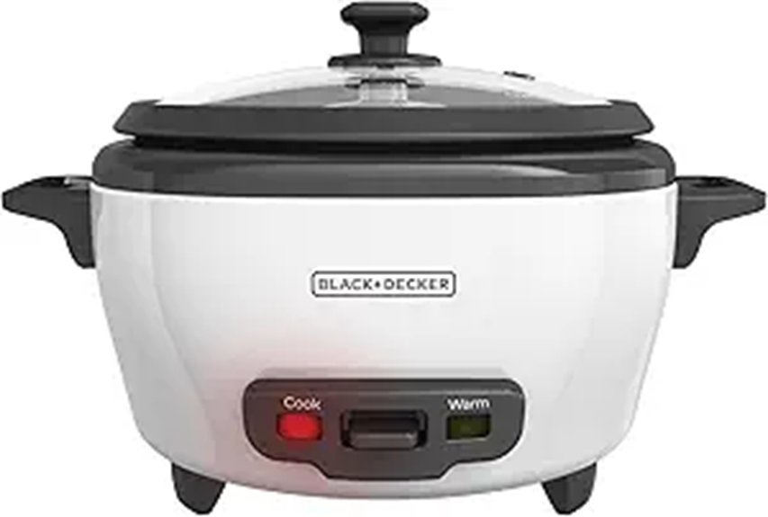 BLACK+DECKER 6-Cup Rice Cooker with Steaming Basket