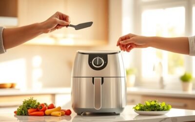 couples cooking air fryers