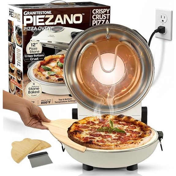 PIEZANO Crispy Crust Electric Pizza Oven 12 Inch