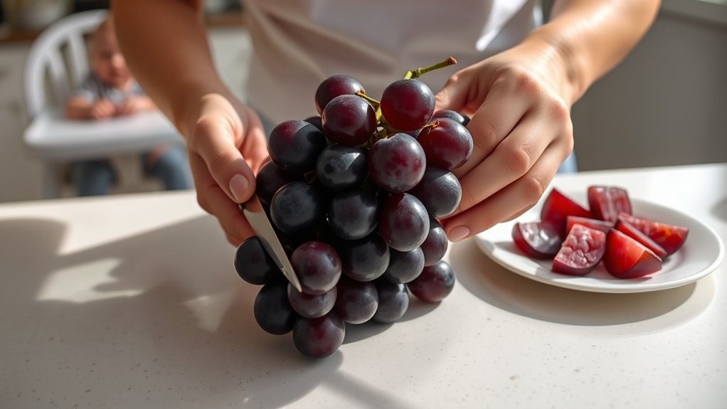 cut grapes for safety