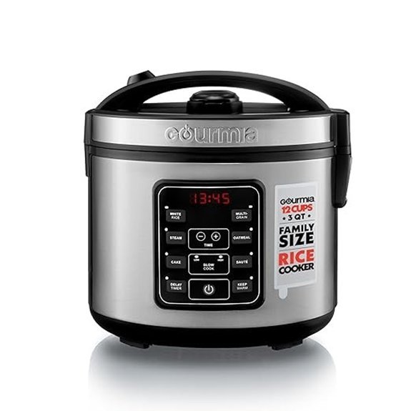 Gourmia 3 Qt Rice Cooker with Digital Controls