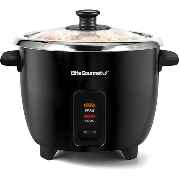 Elite Gourmet 6-Cup Electric Rice Cooker (Black)