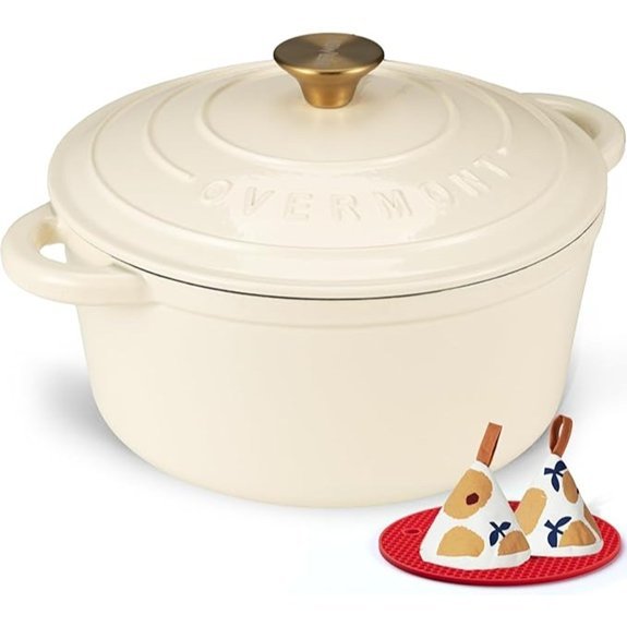 Overmont Enameled Cast Iron Dutch Oven 5.5QT