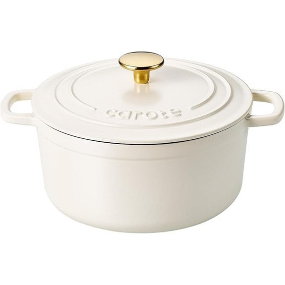 CAROTE Enameled Cast Iron Dutch Oven Pot (4QT)