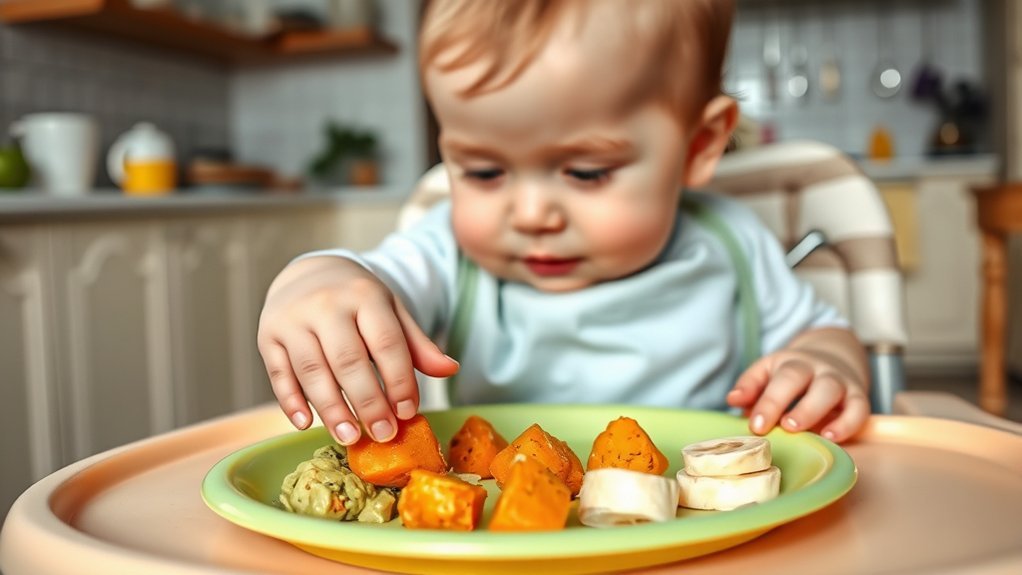 encouraging baby self feeding