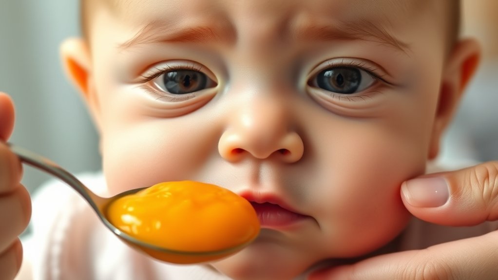 helping baby swallow purees