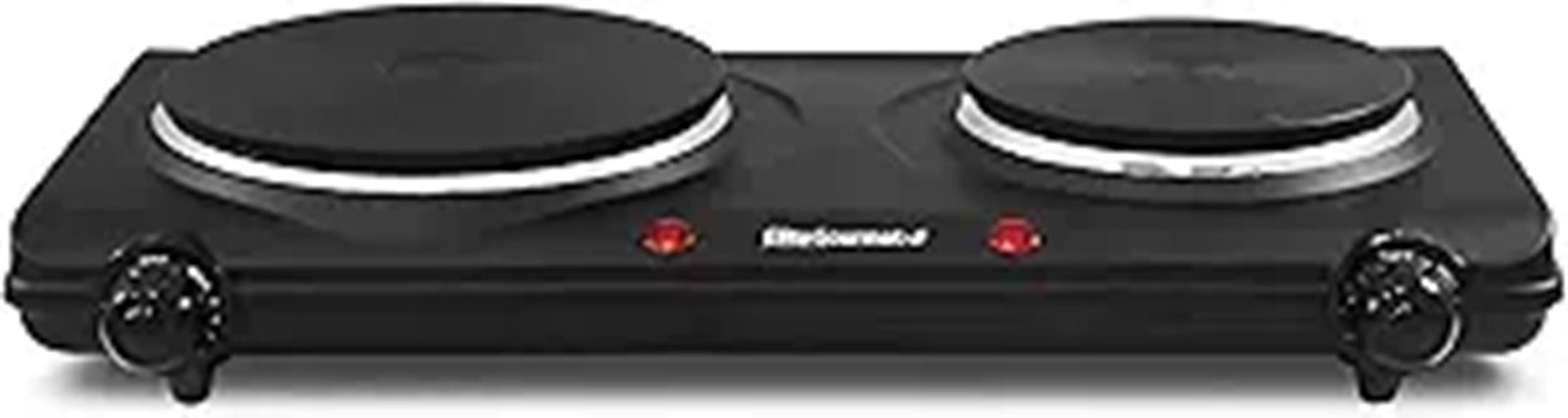 Elite Gourmet Countertop Double Cast Iron Burner
