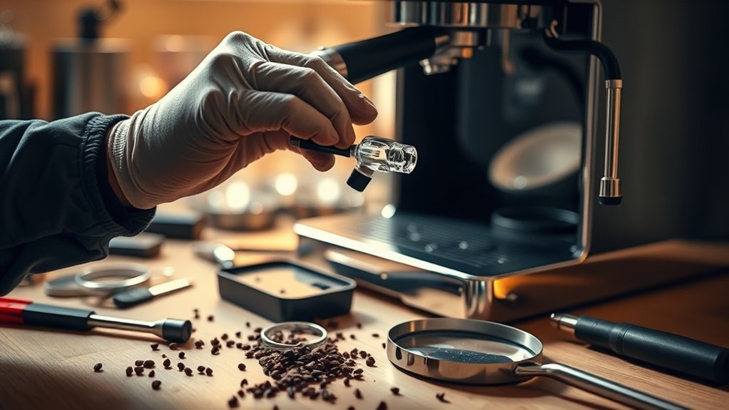 inspect coffee maker valve