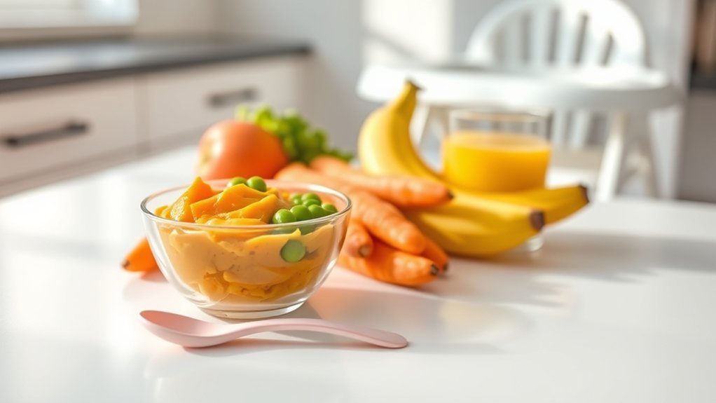 iron fortified cereals and purees