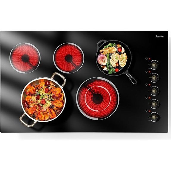 Jessier 36 Inch Electric Cooktop with 5 Burners