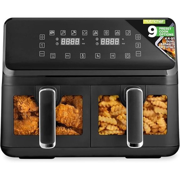 Nutrichef Double Basket Air Fryer 8.8 QT