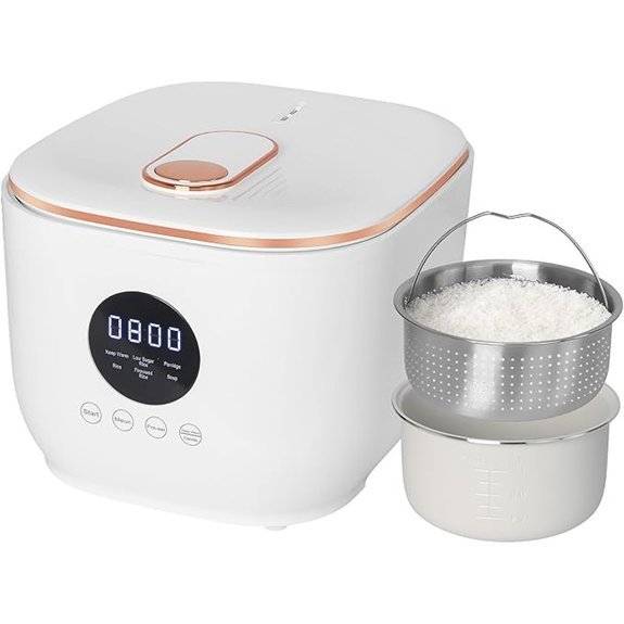 3L Low Sugar Rice Cooker with Steamer Basket