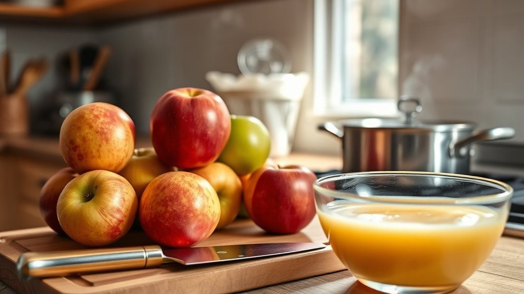 making homemade baby applesauce