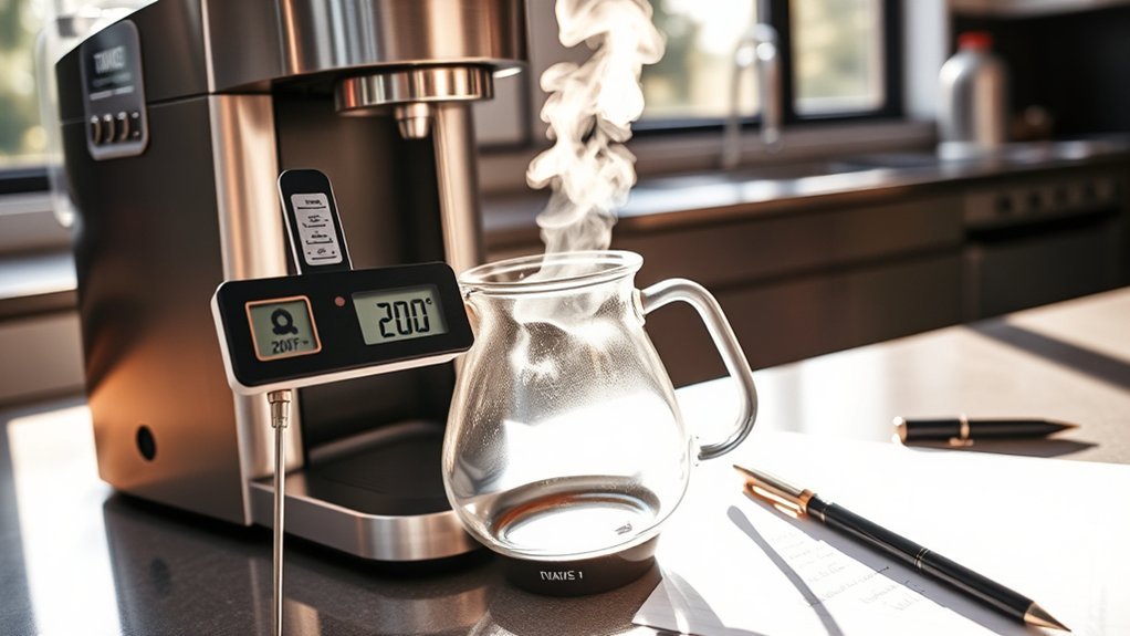 measure coffee maker temperature