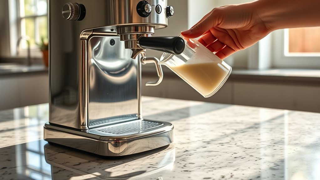 milk in coffee maker