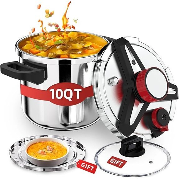 3-In-1 Stainless Steel Pressure Cooker 10 QT