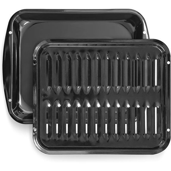 Nonstick Porcelain Coated Broiler Pan with Rack