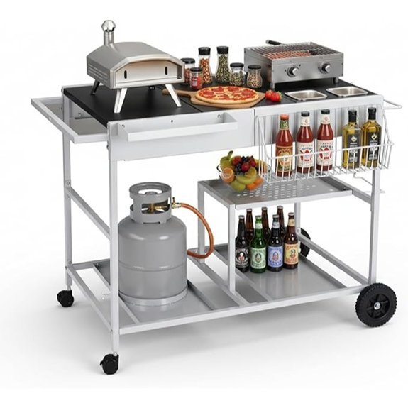 VINGLI Pizza Oven Grill Table Cart for Outdoors