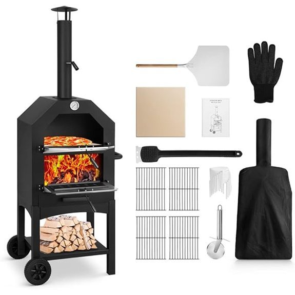 EDOSTORY Outdoor Wood Fired Pizza Oven