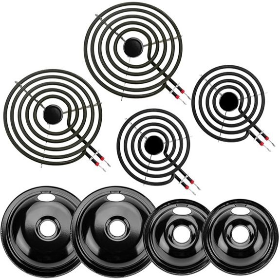 Cenipar Black Porcelain Drip Pan Set & Burner Elements