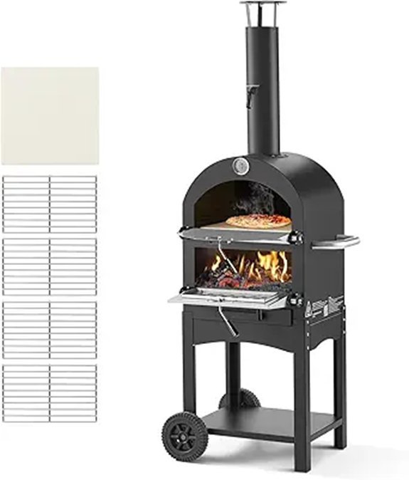 VEVOR 12 Outdoor Pizza Oven with Wheels