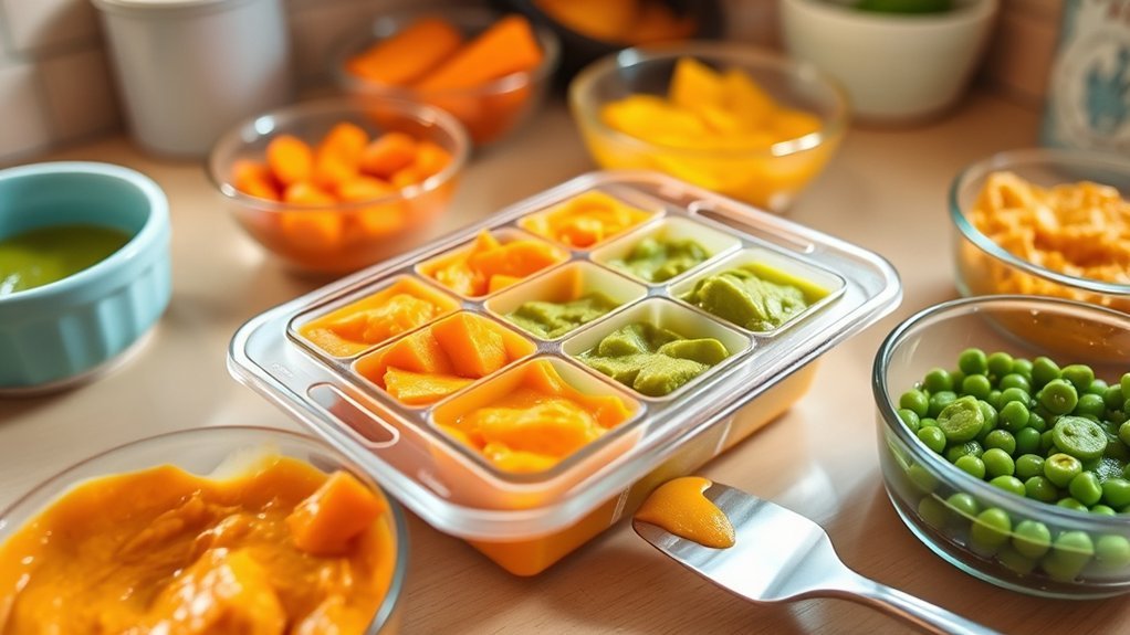 prepare and freeze baby food