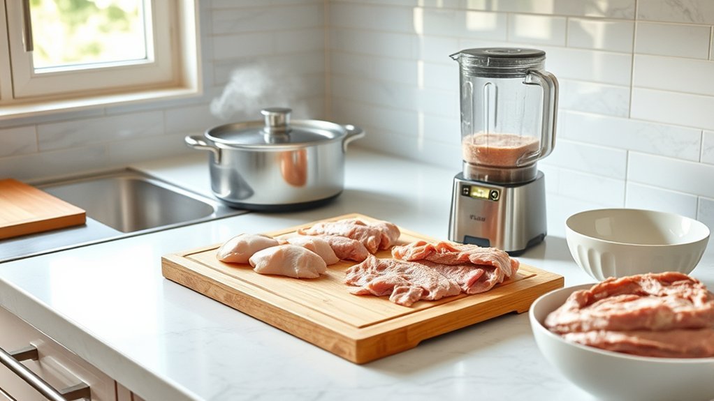 prepare tender meat puree