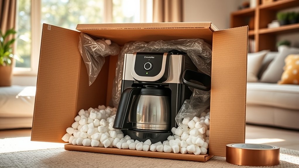 protect coffee equipment during shipping