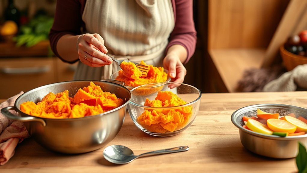 pureeing homemade baby food
