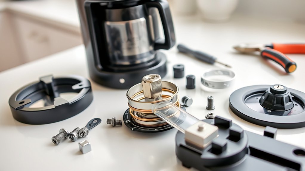reassemble coffee maker carefully
