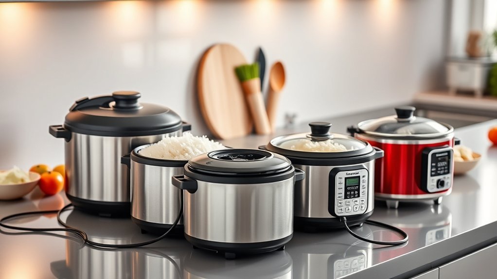 retractable cord rice cookers