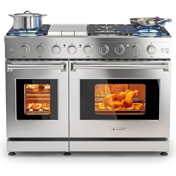 AAOBOSI 48 Inch Gas Range Oven with 6 Burners