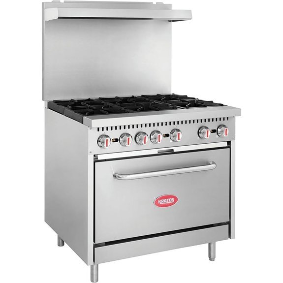 Kratos 36 Commercial Gas Range & Oven (6 Burners)