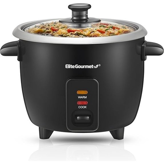 Elite Gourmet Electric Rice Cooker (6 Cups Cooked)