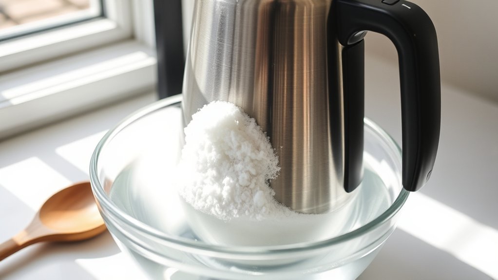 soak carafe with baking soda